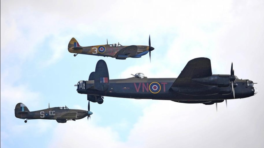 The Avro Lancaster Bomber (pictured on the right) was one of the main aircraft used by the British Royal Air Force during World War II