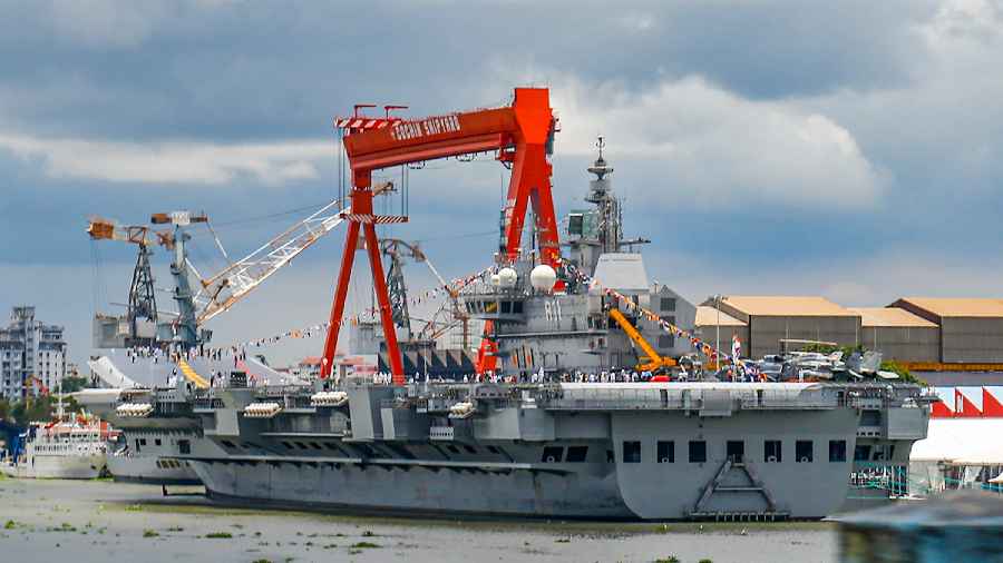Glimpses of commissioning of India’s first indigenous aircraft carrier INS Vikrant by Prime Minister Narendra Modi at Cochin Shipyard Limited in Kochi
