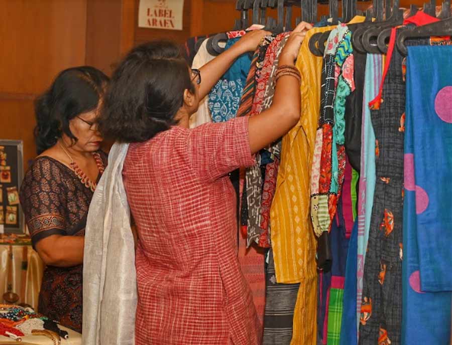 The pop-up sale sees a number of city-based garment brands in attendance with lines ideal for the festive season. You'll spot saris in various hues and fabrics – from breathy cottons and traditional handlooms to unique hand-painted picks 