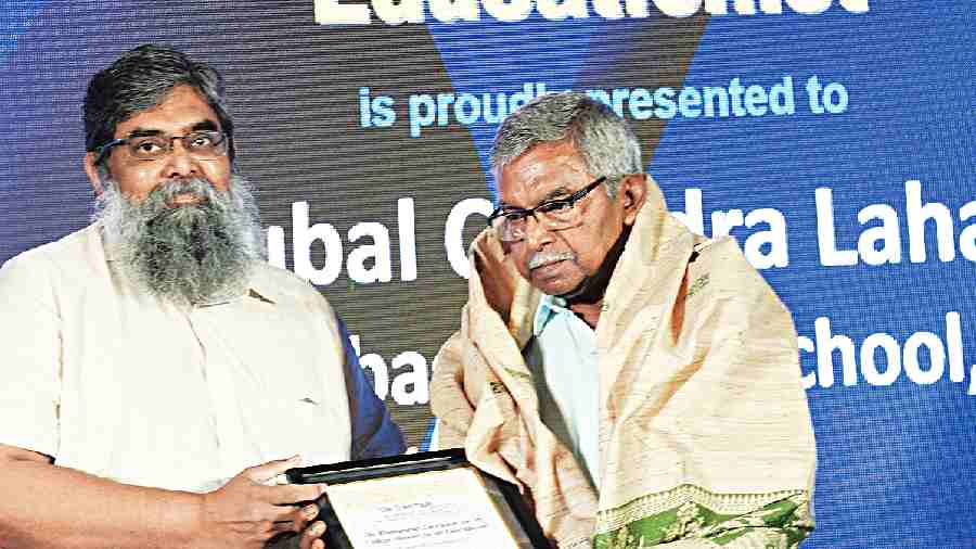 Subal Chandra Laha, who received The Bhawanipur Education Society College Honour for an Educationist