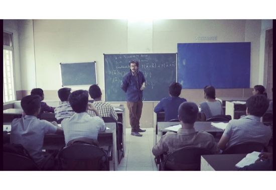Mishra teaching a Maths class in Pune.