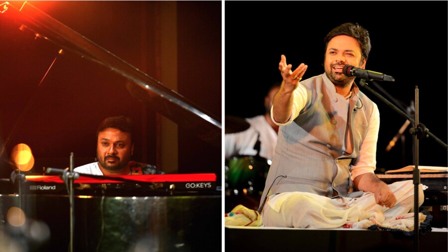 Soumyojit on the piano and Sourendro on vocals