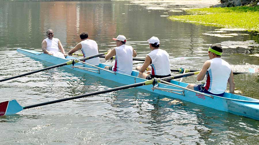 File picture of rowing in Rabindra Sarobar