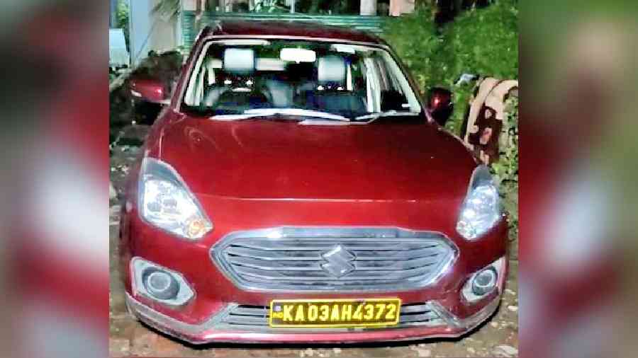 The Maruti Dzire, in which the teenagers were allegedly kidnapped and killed