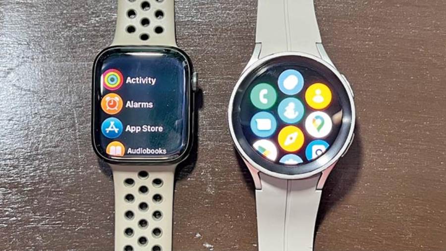 Samsung Galaxy Watch5 Pro (right) takes competition to the Apple Watch