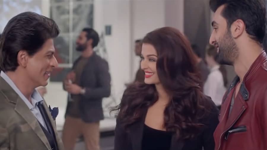 (L-R) Shah Rukh Khan, Aishwarya Ray Bachchan and Ranbir Kapoor in Ae Dil Hai Mushkil