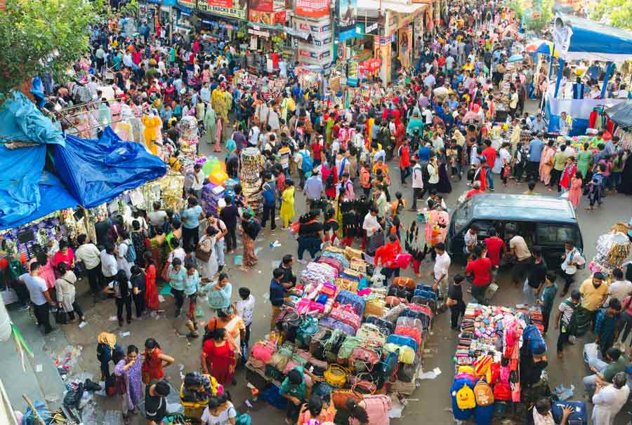 Shoppers throng the New Market area on Wednesday ahead of the festive season in October.