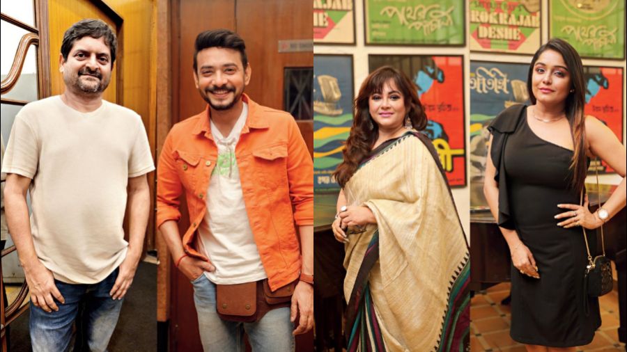 (Left to right) Upal Sengupta, Ishan Mazumder, Sreelekha Mitra, Sayantani Guhathakurta