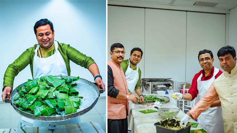 Members of Holland-e-Hoichoi preparing a feast last year