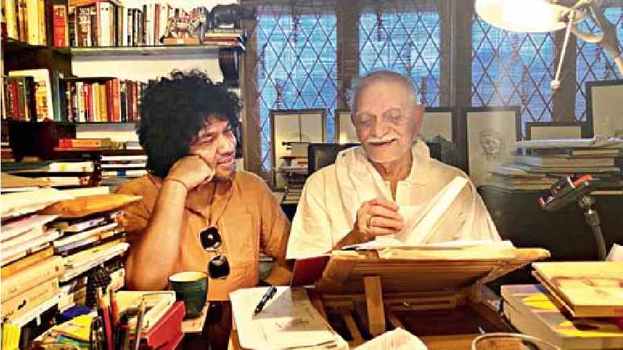 Papon (left) with Gulzar