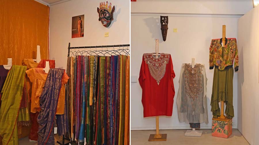 Collections of designers (left) Paromita Banerjee and (right) Divya Seth