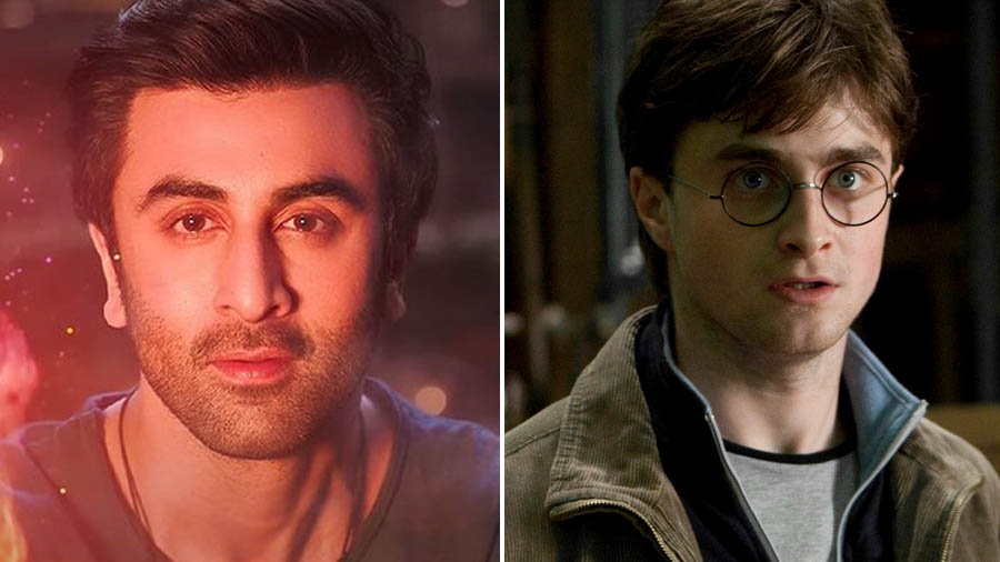 (L-R) Ranbir Kapoor in Brahmastra and Daniel Radcliffe in Harry Potter