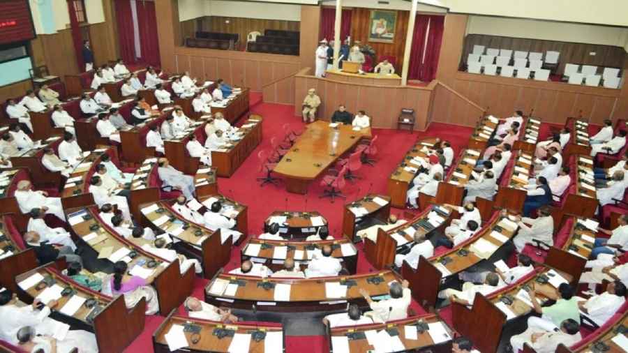Assam Assembly was briefly adjourned on Monday amid chaotic scenes