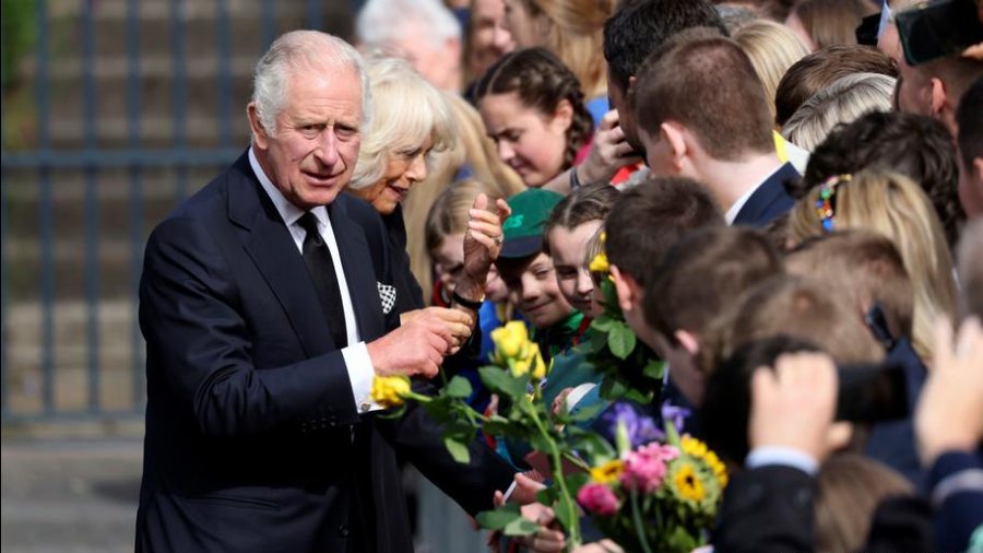 King Charles and his Queen Consort Camilla met members of the public outside Hillsborough Castle