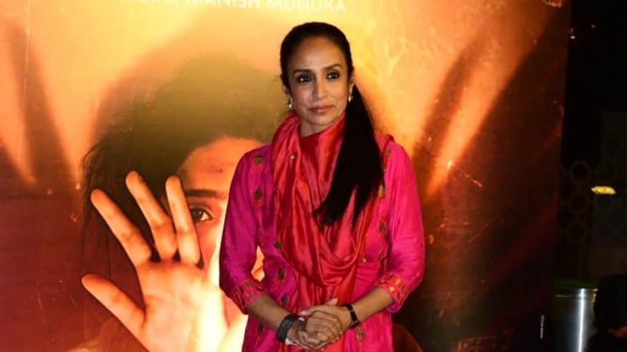 Made in Heaven actress Suchitra Pillai, who also featured in Netfix’s web series, Eternally Confused and Eager for Love, looked elegant in a pink dhoti sari. 