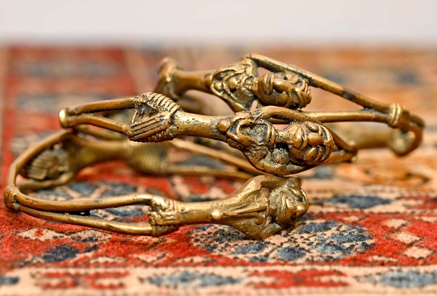 STACK IN STYLE: If a beautifully curated wrist is your style language, these brass babies need to be on your radar. Bohemian, minimalist or all-out maximalist, this bangle fits all!  Price: Rs 625 (for each) Art in Life is on till October 1, at CIMA Gallery, from 11am to 8pm everyday (including Sundays) Shradha Agarwal was with The Telegraph for 10 years, where she specialised in writing on fashion and society. She now lives in California, USA, and returned to a CIMA exhibition after seven years
