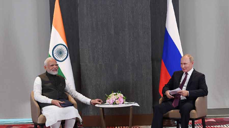 Modi with Russian President Vladimir Putin