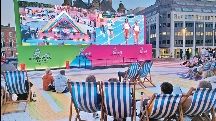 Victoria Square had a huge screen where one could watch the games