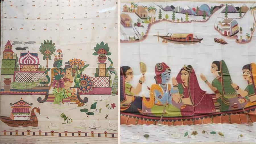 Biren Kumar Basak took around two-and-a-half years to complete the Ramayan sari