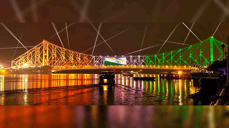 An artist’s impression of the bridge with laser lights and video wall