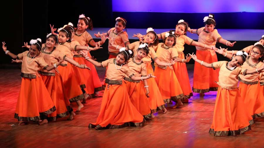 The preparatory section (aged four to eight years) performed to the music of Ananda Shankar