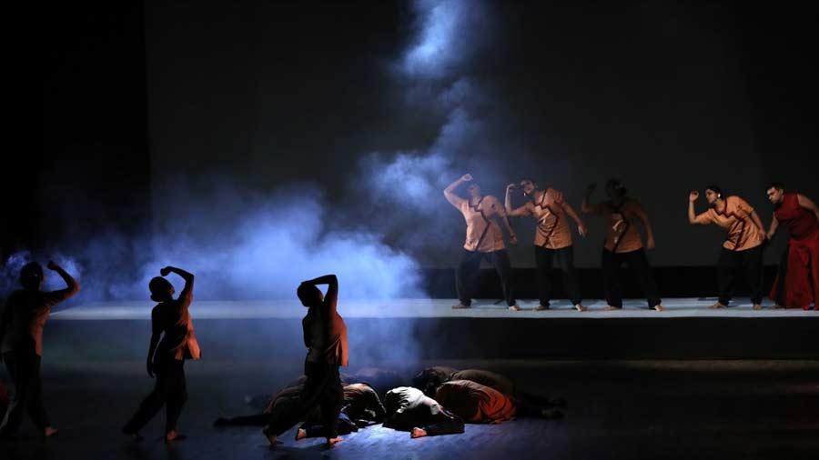 Unfettered Minds, a re-imagined section from Uday Shankar's 'Man and Machine', from his film ‘Kalpana’, was also performed. Choreographed by Tanusree Shankar, this piece was originally presented by the second-year students of Trinity Laban Conservatoire of Music and Dance in London in June 2022