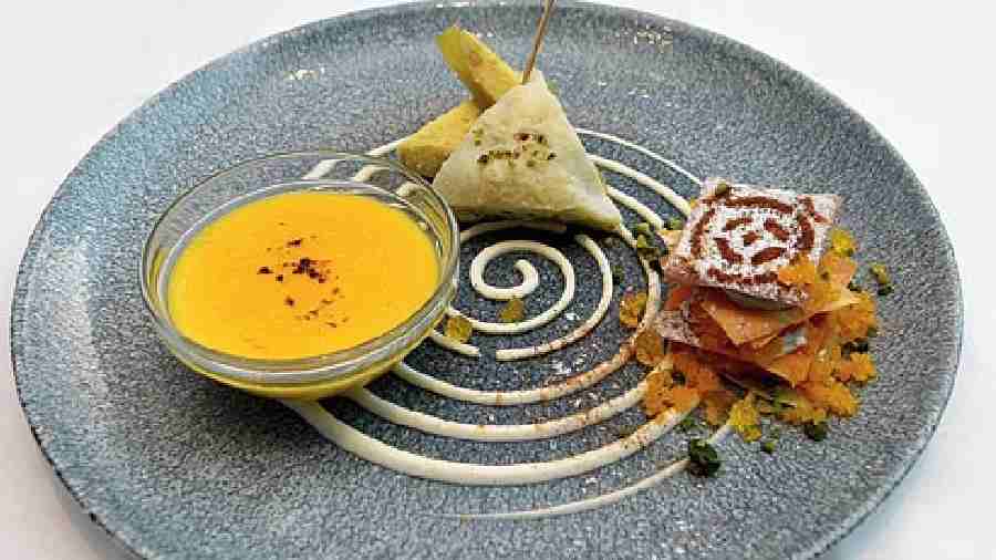 The dessert plate had specials such as Zafrani Caramelised Phirni (soft, milky rice pudding with saffron); Rabdi Mihi Dana (a quintessential Bengali dessert), and a refreshing Sor Patta Paan and Purbhora Potol.