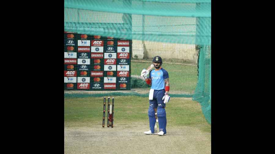Virat Kohli at the nets