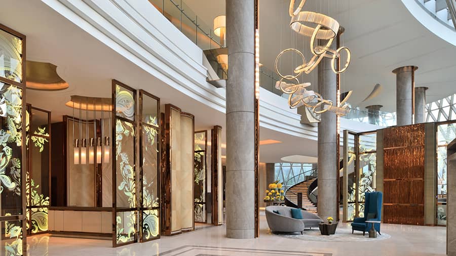‘The wedding market is one of the best in Kolkata. JW Marriott is a great wedding destination for the city, because of multiple factors including multiple venues within the hotel that work as a canvas for different functions,’ Himanshu said. Above, the Marriott lobby