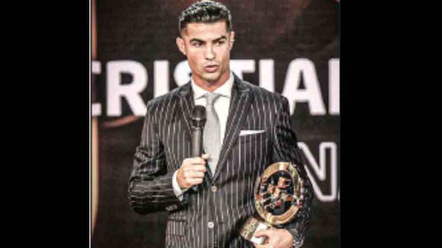 Cristiano Ronaldo during an awards function in Lisbon on Tuesday