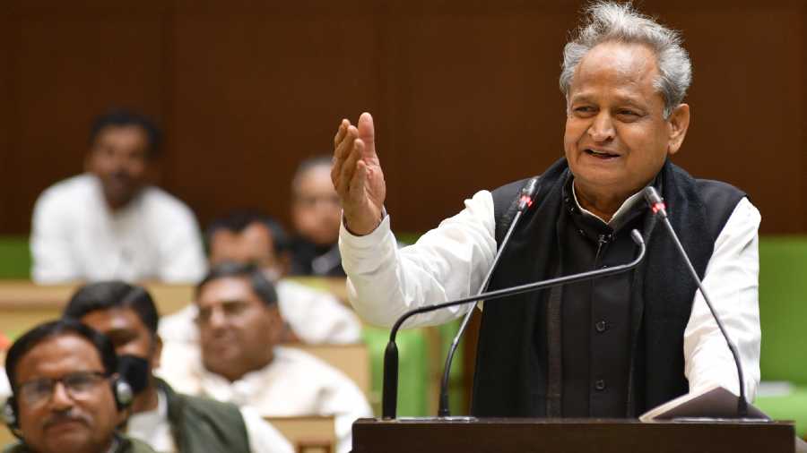 Ashok Gehlot was the first person to announce his candidature for the AICC presidential poll on Friday .