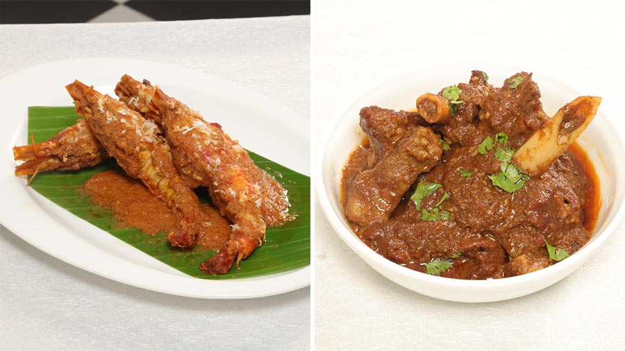 Chingri Malaikari and Kosha Mangsho from 6 Ballygunge Place