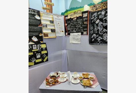 Students recreated the famous Indian Coffee House at College Street, which is an iconic place for many people in Kolkata