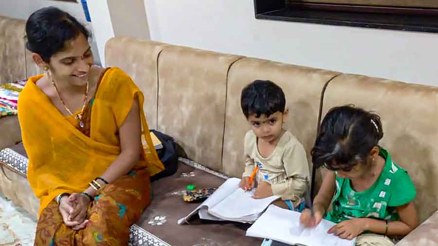 Children absorbed in study 