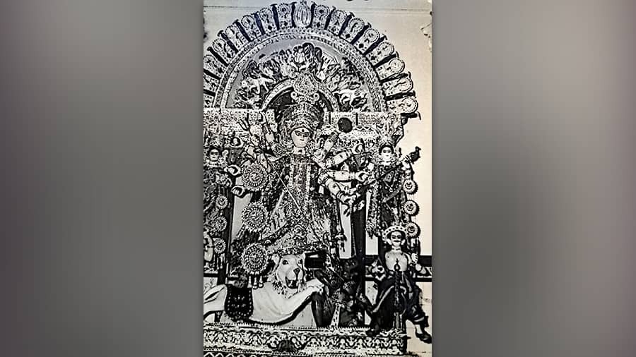 The Sen family’s Durga idol in the late 1960s