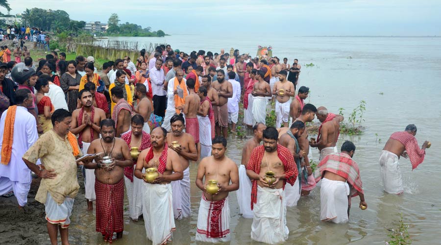 Tarpan on the banks of Brahmaputra in Dibrugarh