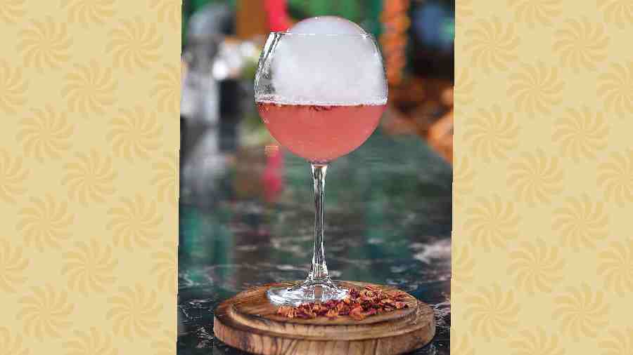 Lychee Licious: This pretty pink sip has lychee with gin and rose bitters, and is ideal if you like a sweet cocktail.