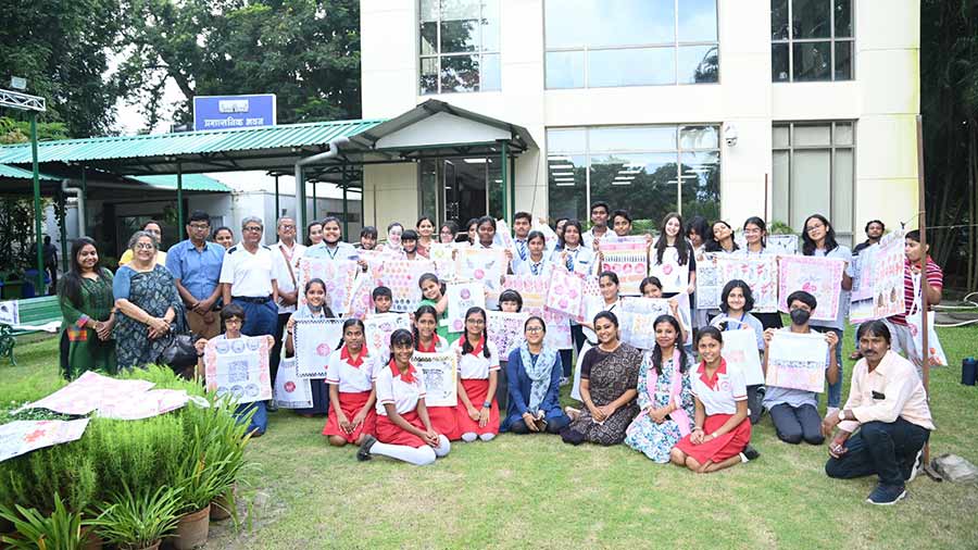 Students who attended the workshop showcase their work