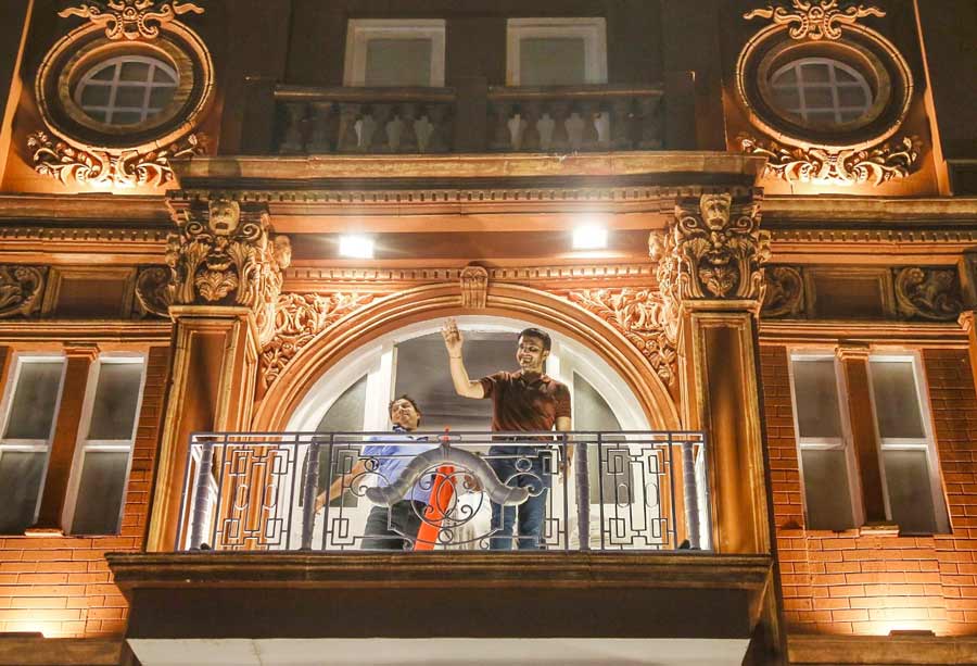 BCCI president Sourav Ganguly inaugurated Mitali Sangha community Durga Puja pandal in Garia on Tuesday. Sourav Ganguly's iconic Lord's moment is the theme of this pandal and a replica of Lord's Pavilion was set up adjacent to the pandal by the Puja committee.