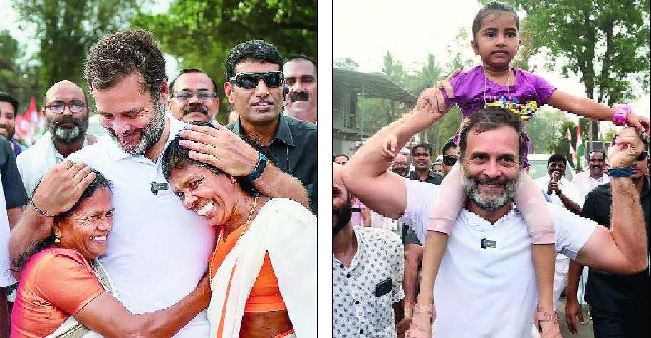 Rahul Gandhi during the Bharat Jodo Yatra in Kerala’s Wayanad on Wednesday.