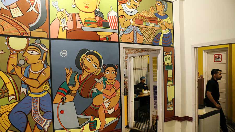 Kaushik Roy has given Jamini Roy’s paintings a modern twist, while ensuring that the original art is not distorted