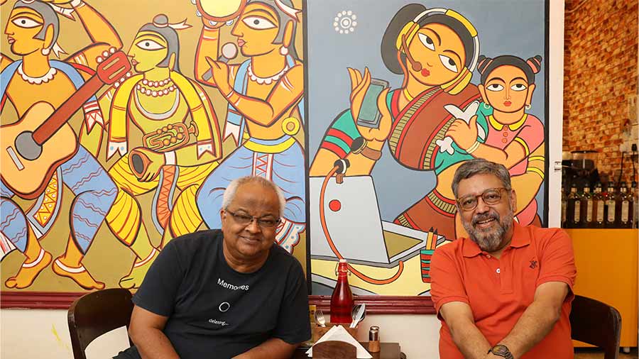 Rangan Chakravarty and Kaushik Roy at the cafe