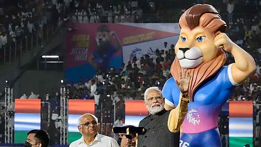 National Games Prime Minister Narendra Modi Inaugurates 36th National Games Open In Ahmedabad 