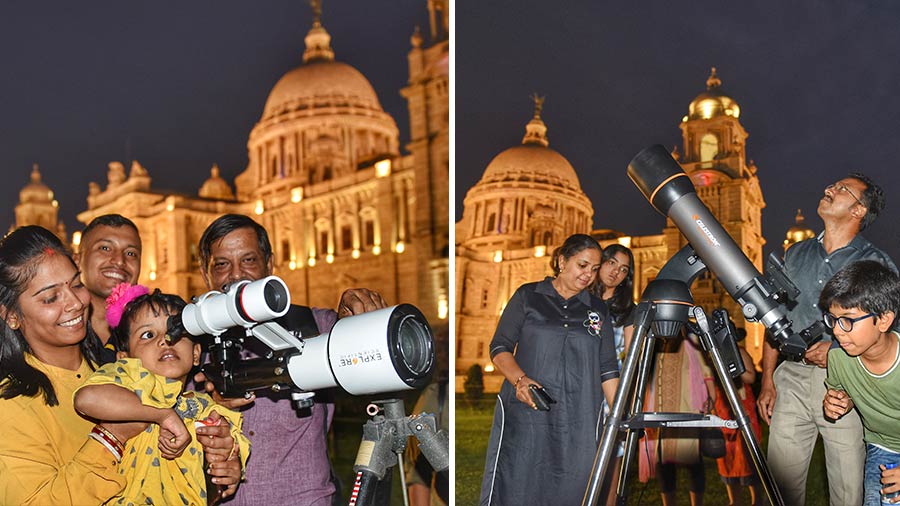 To create awareness on astronomy and to build a cultural space, Victoria Memorial organised a two-day Astro Night show in association with Birla Industrial and Technological Museum, a unit under the National Council of Science Museums, Science City, Kolkata, Sky Watchers’ Association and IISER, Kolkata, which began on Saturday. The event started around 6pm and included stargazing, lectures on astronomy and science shows