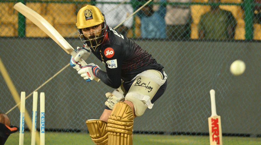 Virat Kohli at nets ahead of the match on Sunday.