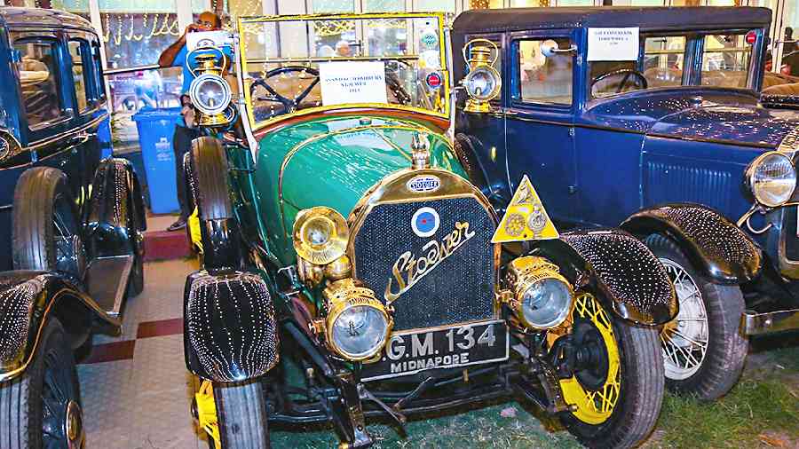 This 1913 Stoewer, one of the oldest cars on display, stood out for its gleaming body and colour. It is owned by Ananda Chowdhury