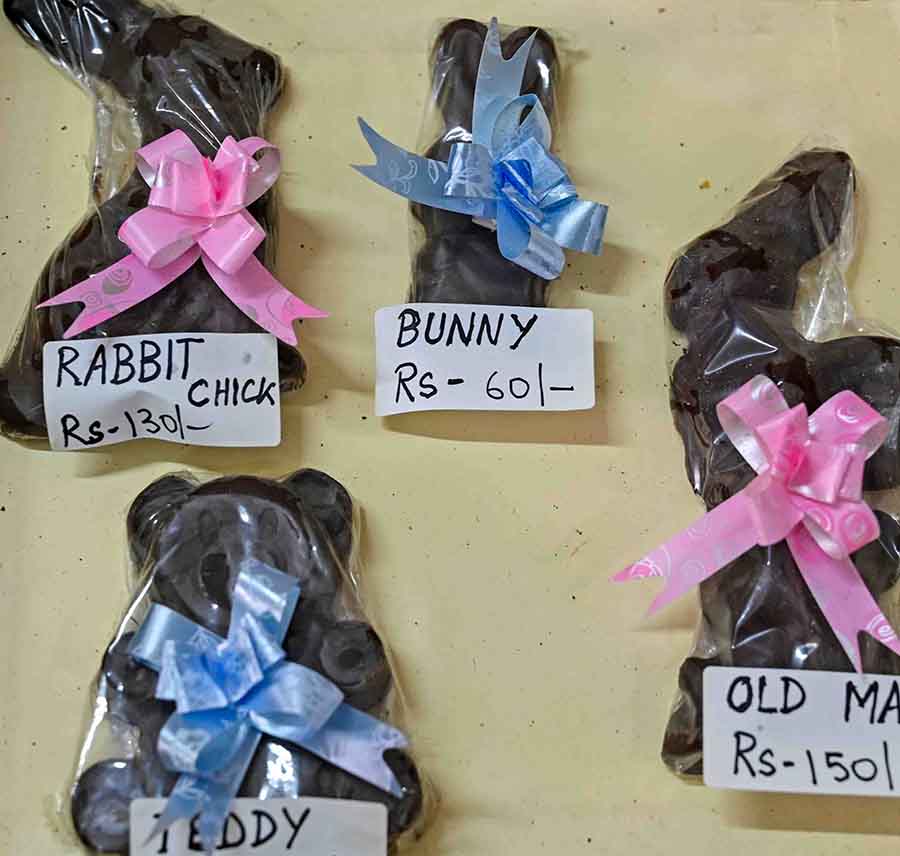 What’s Easter without a bunny or two and these adorable chocolates in the shapes of rabbits and teddy bears — available in various sizes — are among the cute festive treats available at the bakery. Price: Rs 60 onwards