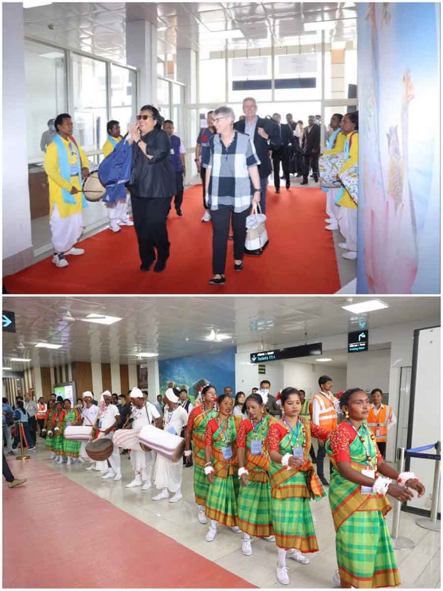 The meeting of the second Tourism Working Group under India’s G20 presidency which was held at Siliguri, West Bengal between April 1 and 3. Delegates from various countries like United Kingdom, Mexico, Canada, Germany, Japan, Brazil and others were welcomed at the Bagdogra Airport on April 1 with folk dance