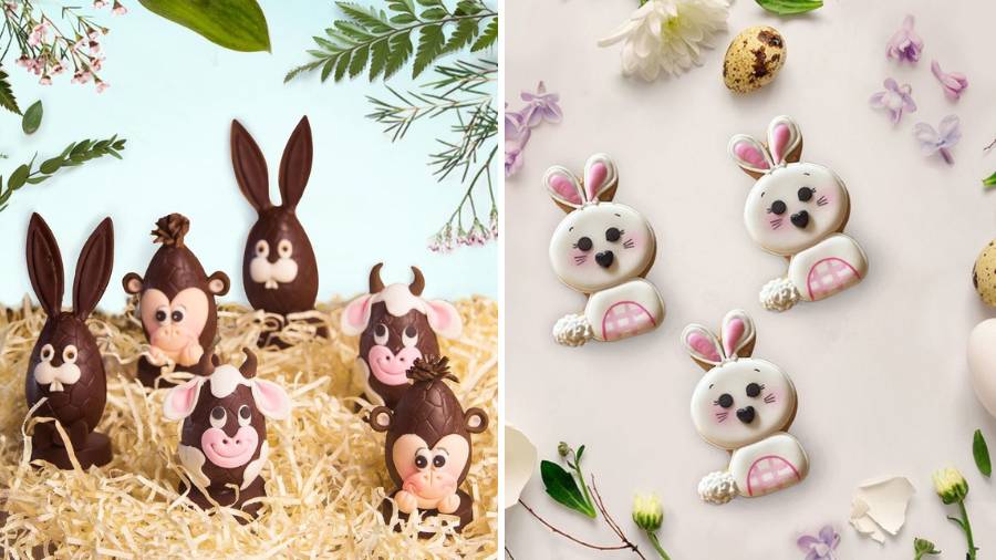 Animal-inspired Easter eggs and Easter Bunny cookies at Kookie Jar