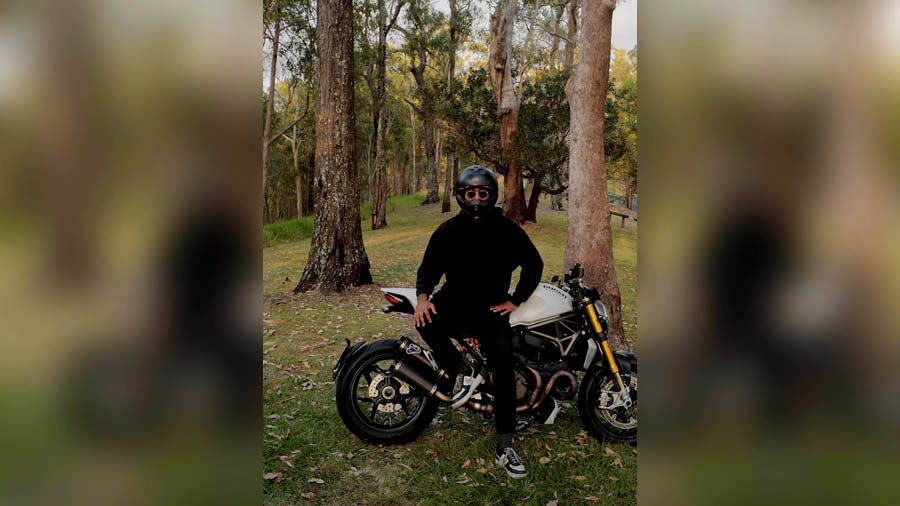 Andy Lee with his Ducati Monster 